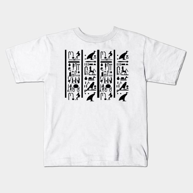 Egyptian Hieroglyphs Kids T-Shirt by Pris25